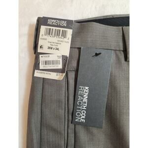 Kenneth Cole Reaction NWT Dress Pants Mens 36 X 34 Gray Work Business Straight